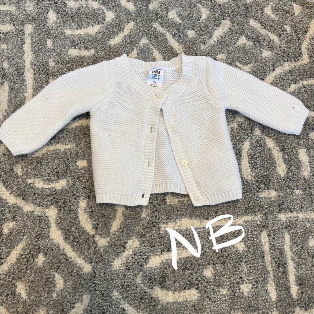 Carter's White Knit Baby Cardigan